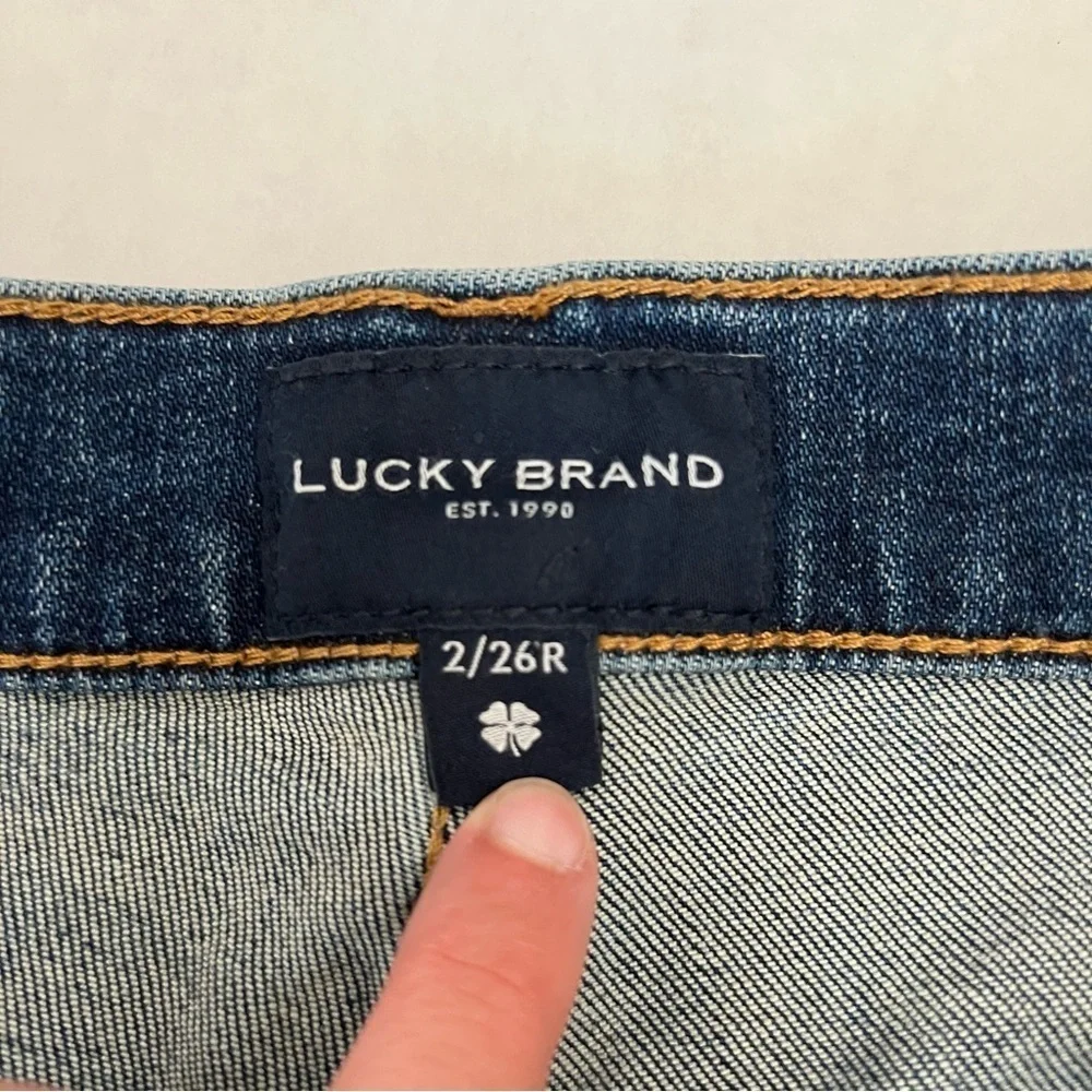 Lucky Brand Easy Rider Jean mid rise straight fit boot cut dark wash size 2 26 - Picture 10 of 16